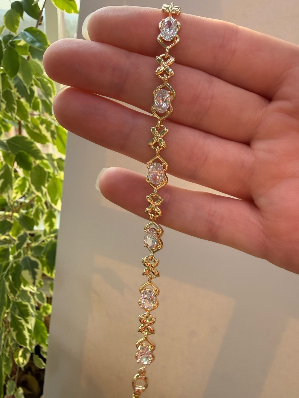 18k GP Crystal Link Bracelet